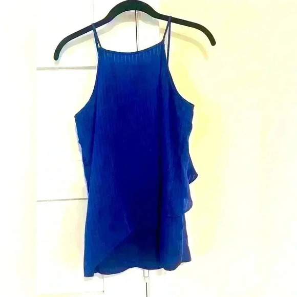 Milly of New York Blue 100% Silk Razorback Tank- Size 2 Excellent Condition - Picture 5 of 5